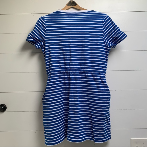 Draper James Tie Waist T-Shirt Dress in Blue Nautical Stripe - Picture 8 of 8